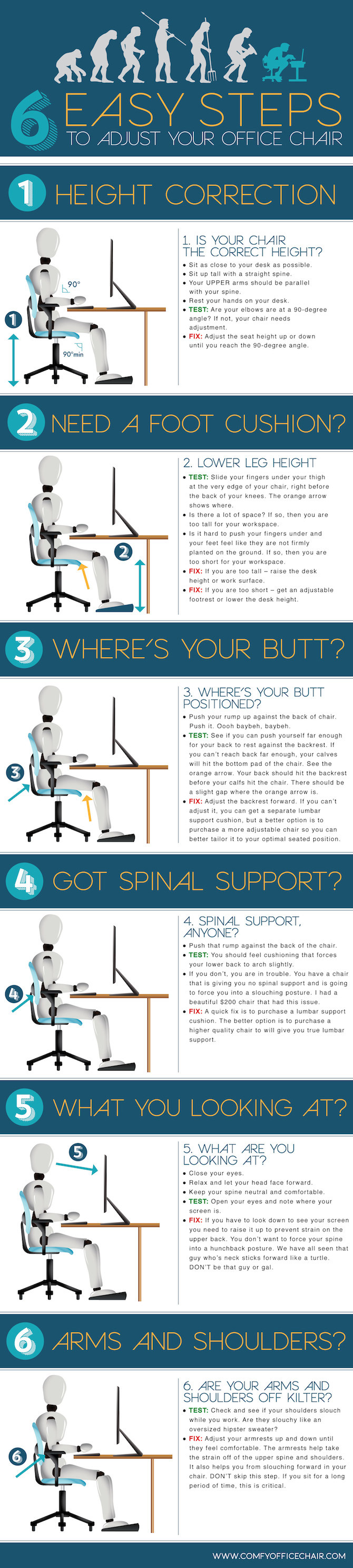 6 steps to adjusting your office chair